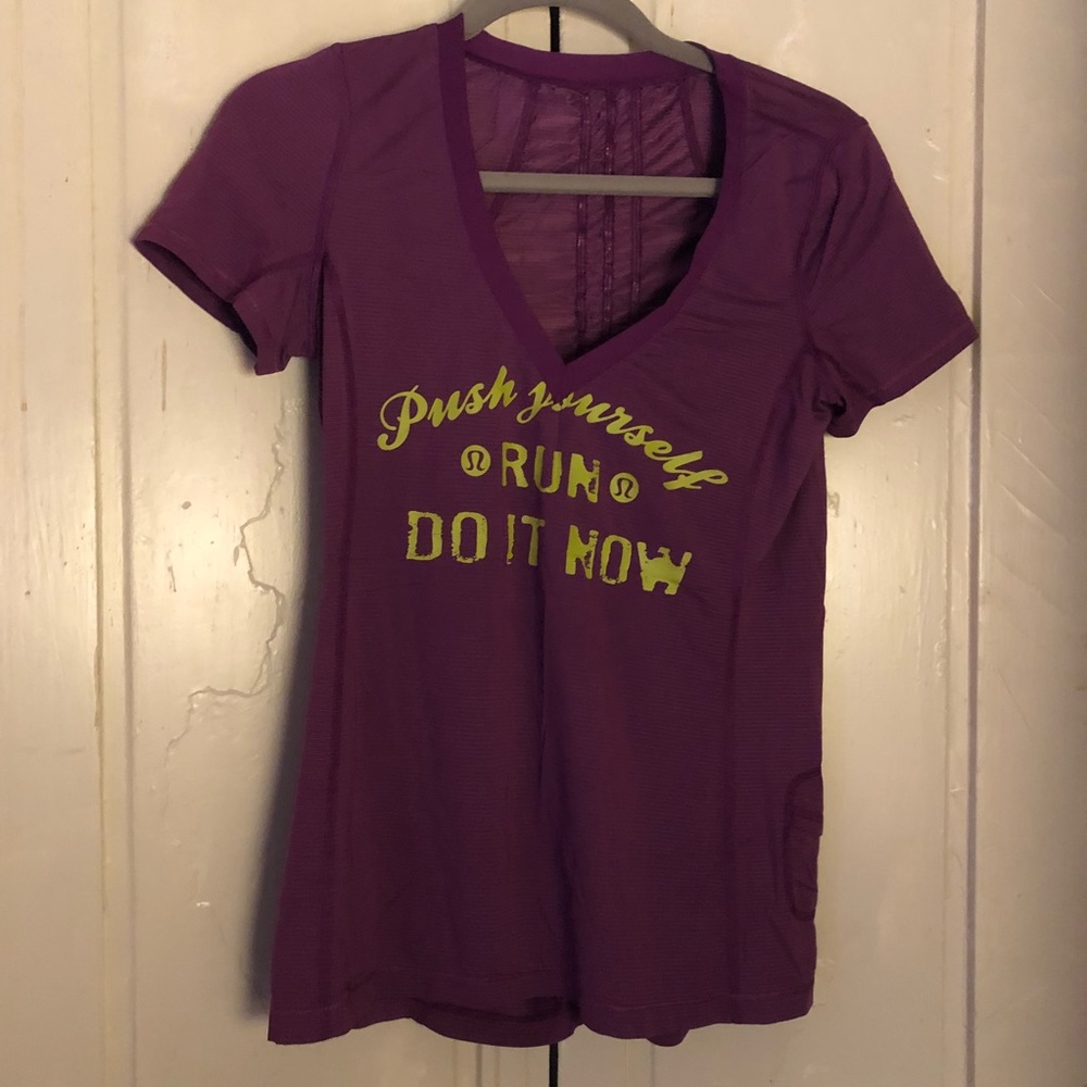 Lululemon short sleeve purple athletic top 6